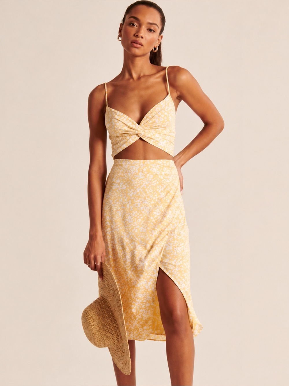 Abercrombie & Fitch‎ Mid Rise Asymmetrical Hem Midi Skirt
